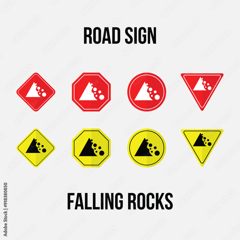 falling rocks road sign vector collection.eps falling rocks road sign vector collection.eps