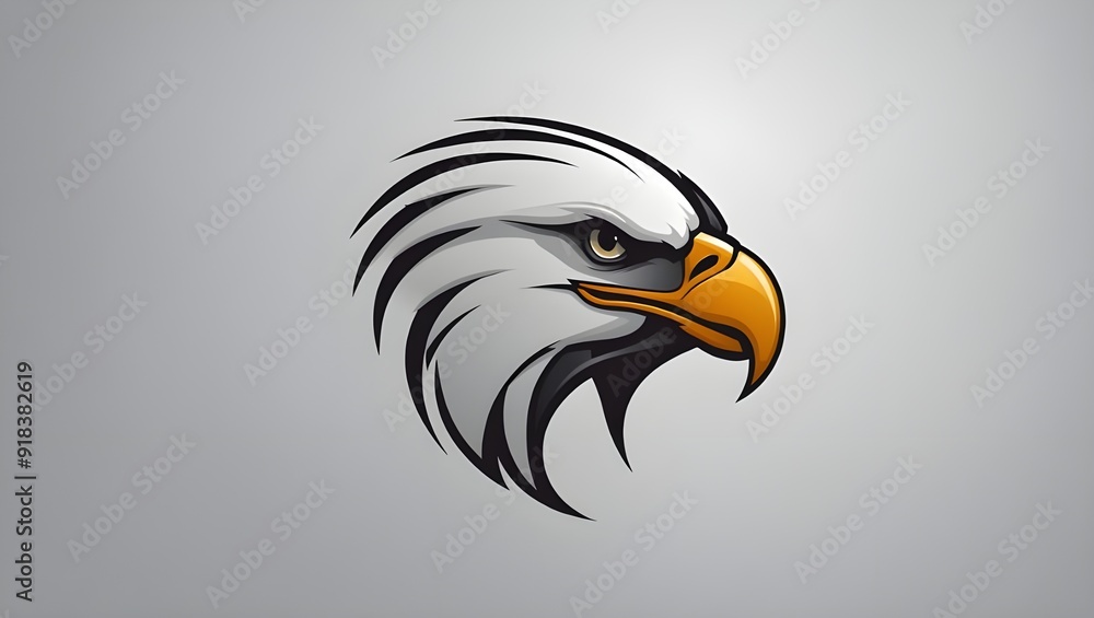 Obraz premium A minimalist logo featuring a sleek and stylized Eagle