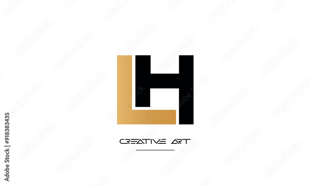 HL, LH, H, L abstract letters logo monogram HL, LH, H, L abstract letters logo monogram