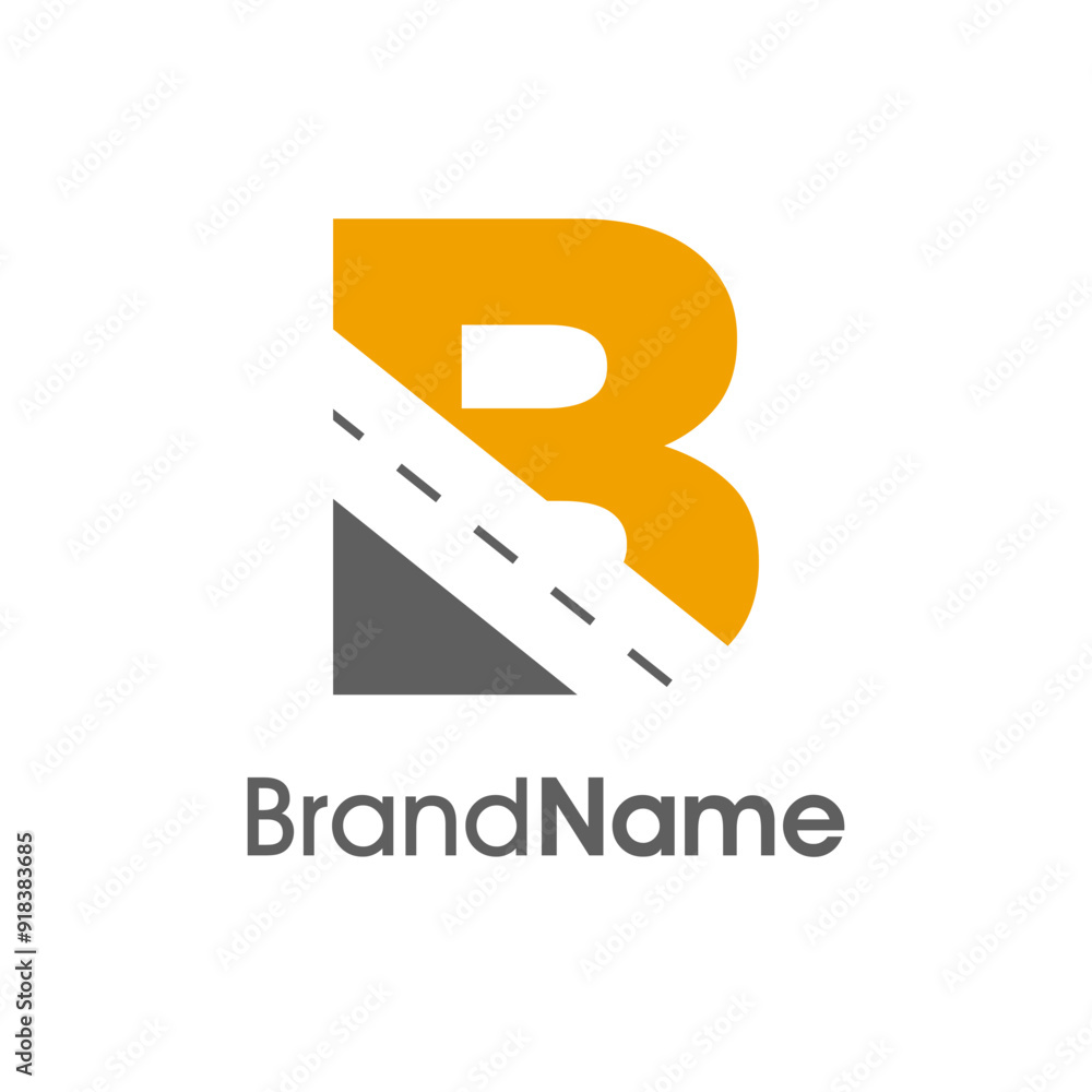 Simple Initial B Way Logo