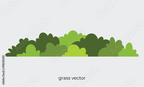 rounded grass illustration in flat style.eps