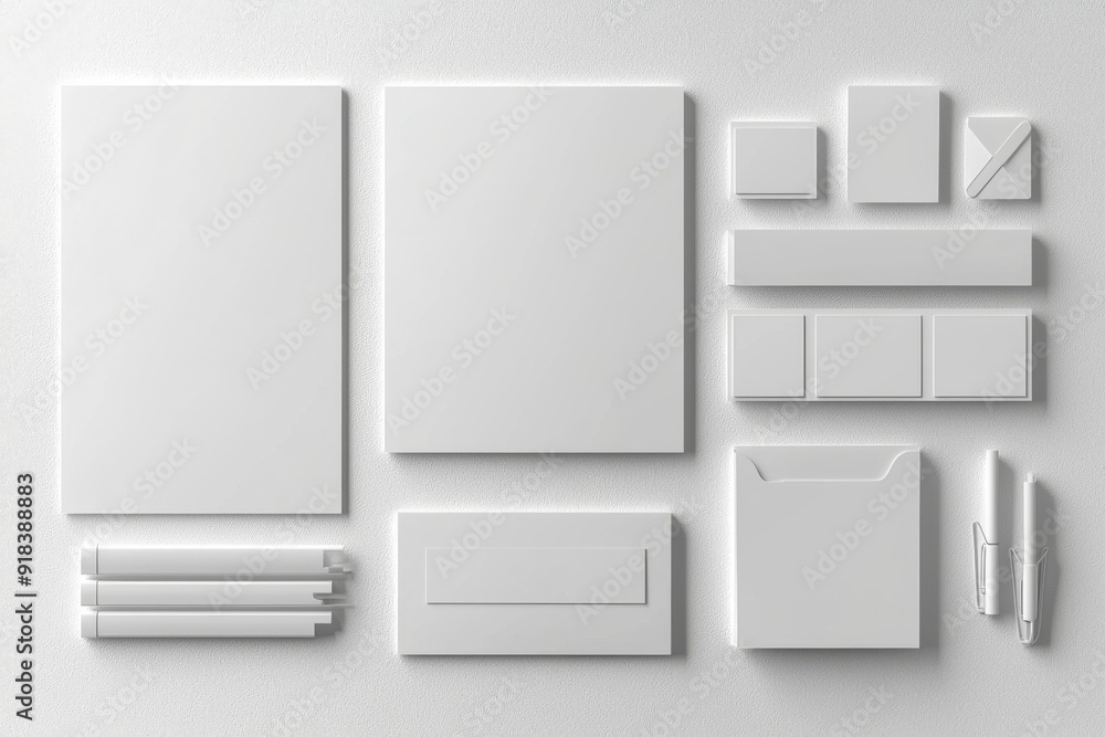 Realistic blank stationery set mockup isolated created with generative ai Realistic blank stationery set mockup isolated created with generative ai