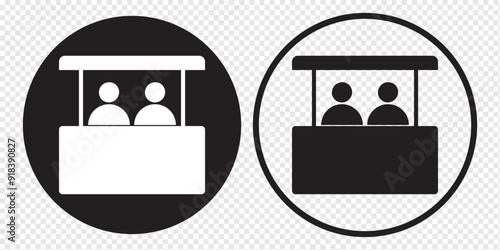 Promo stand icon. Sales booth icon.  vector illustration. Eps 10.