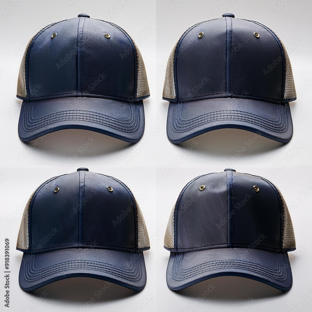 Naklejka premium peaked cap wuth red color for advertising or print isolated on white background 