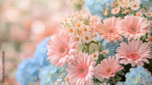 Colorful Spring Flowers Blooming in a Garden Under Soft Natural Light