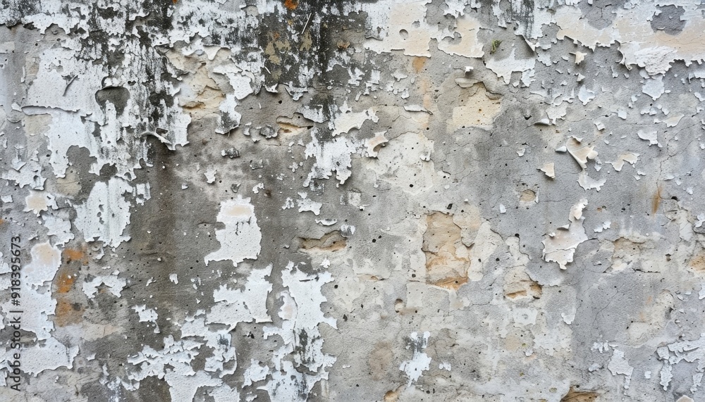 Weathered concrete wall with peeling paint and texture in an urban environment Weathered concrete wall with peeling paint and texture in an urban environment