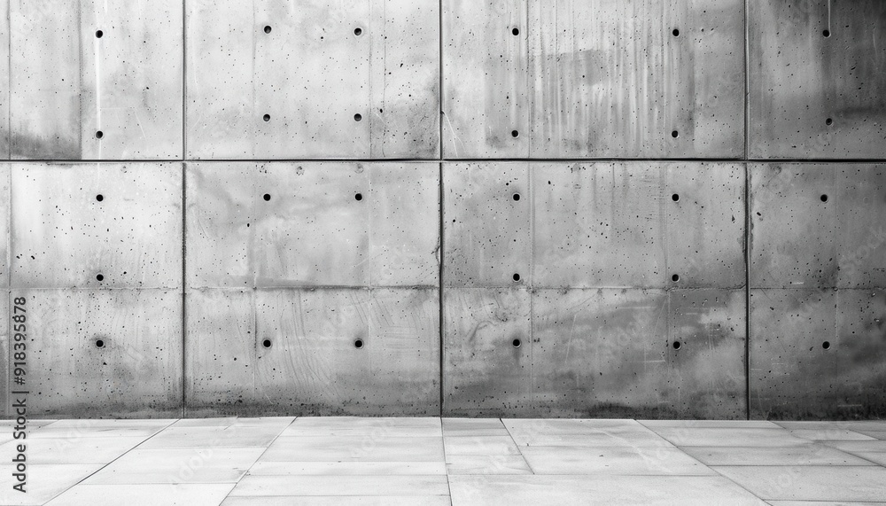 Concrete wall with textured surface and drilled holes in an urban environment during daylight Concrete wall with textured surface and drilled holes in an urban environment during daylight