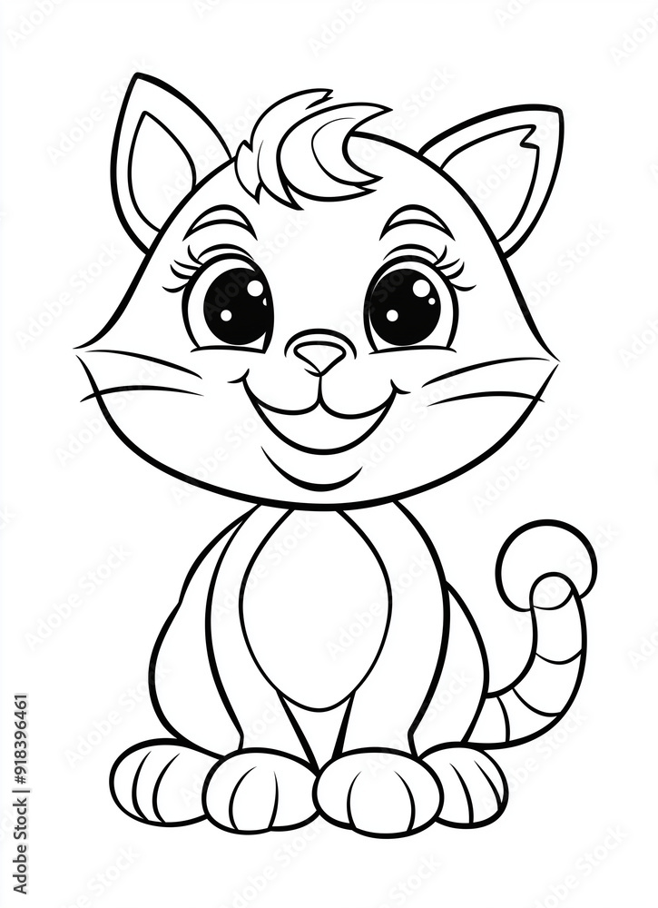Fototapeta premium Cute Cats Coloring Pages for Toddlers