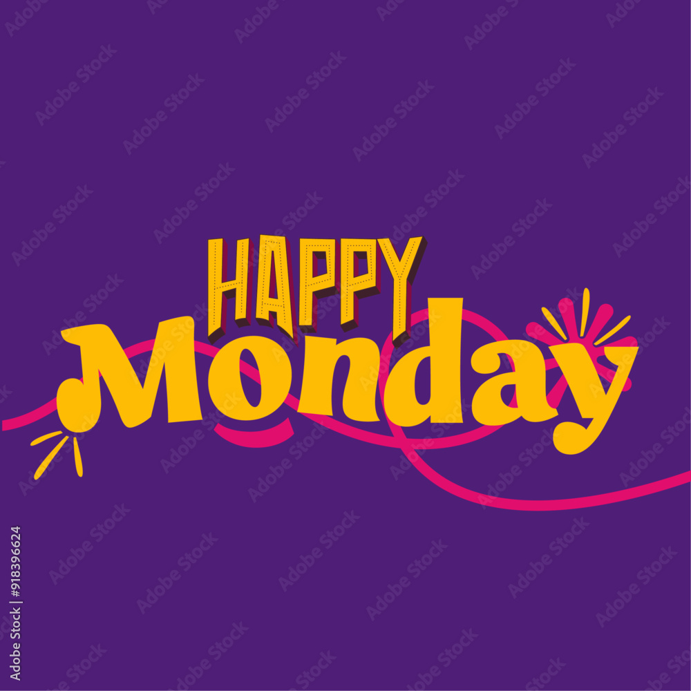 Obraz premium Happy Monday typography poster
