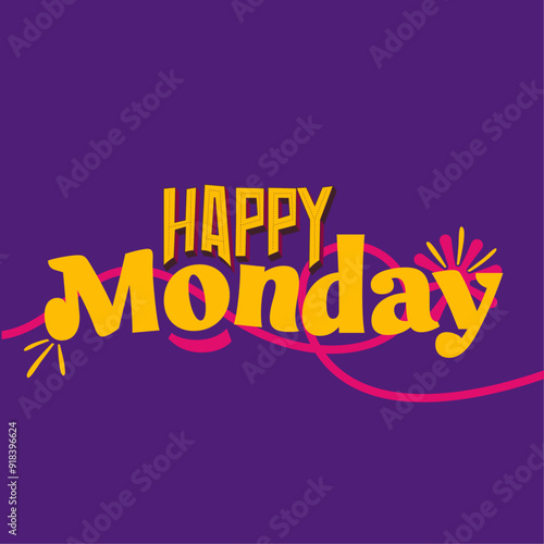 Happy Monday typography poster