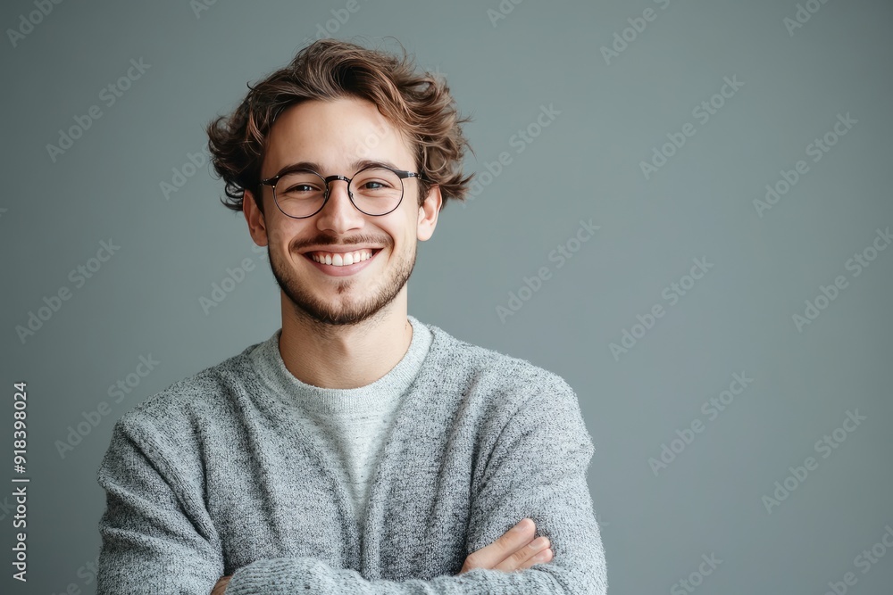 Portrait of a Smiling Young Man Wearing Glasses Portrait of a Smiling Young Man Wearing Glasses