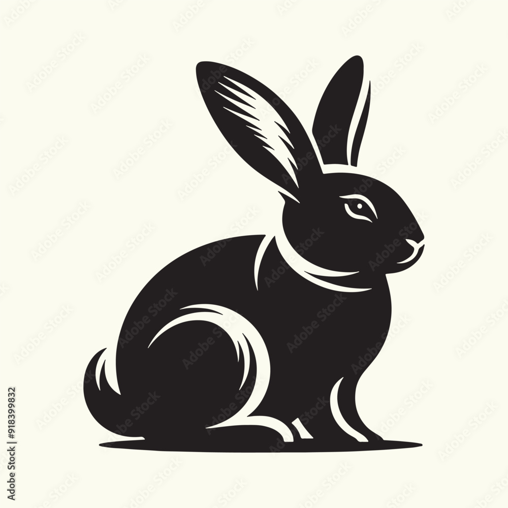 Bunny black silhouette Illustration Vector Bunny black silhouette Illustration Vector