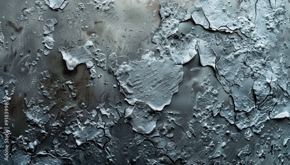 Close-up of peeling paint revealing textured layers on a metal surface in natural light Close-up of peeling paint revealing textured layers on a metal surface in natural light