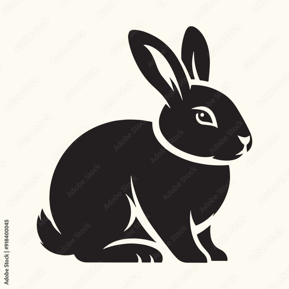 Bunny black silhouette Illustration Vector Bunny black silhouette Illustration Vector