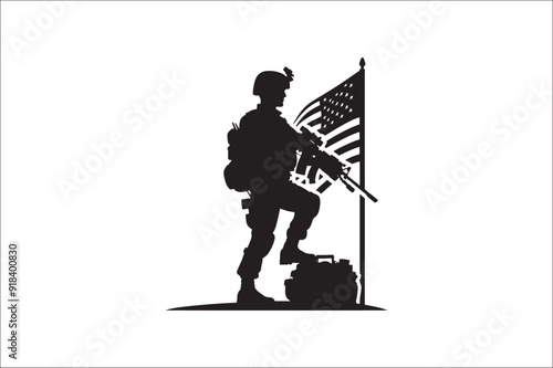 Silhouettes of Army Combat Soldiers, soldiers Vector bundle, Silhouette, Veteran Soldier vector. 