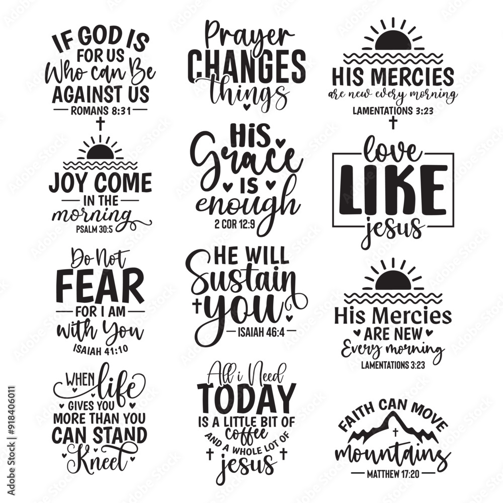 Fototapeta premium 12 Bible Verse SVG Design Bundle