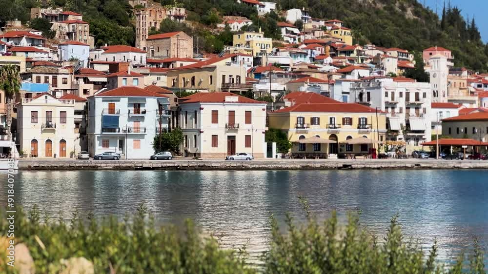 Greece Peloponnese Peninsula Gytheio Town Colorful Houses Greece Peloponnese Peninsula Gytheio Town Colorful Houses