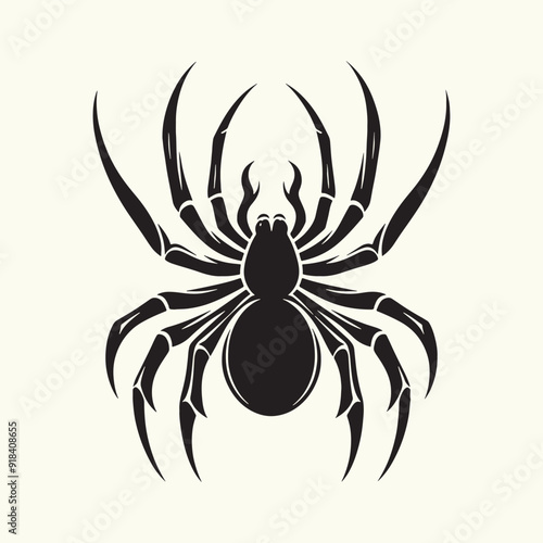 Black Color Spider Silhouette Vector Illustration