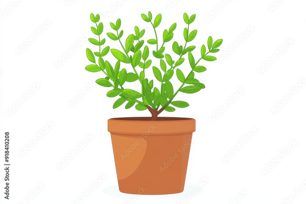 Obraz premium A potted plant with green leaves.
