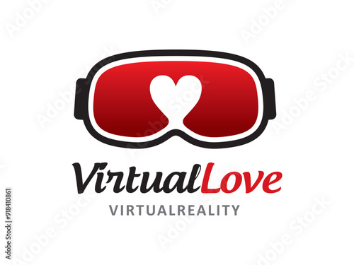 VR and Love Virtual logo symbol or icon template
