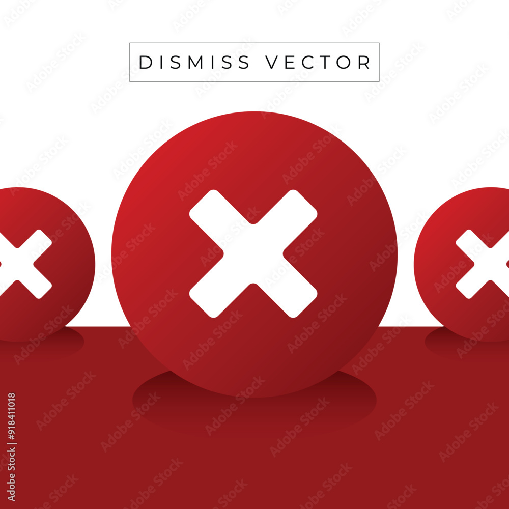 Obraz premium dismiss vector in red sphere.eps