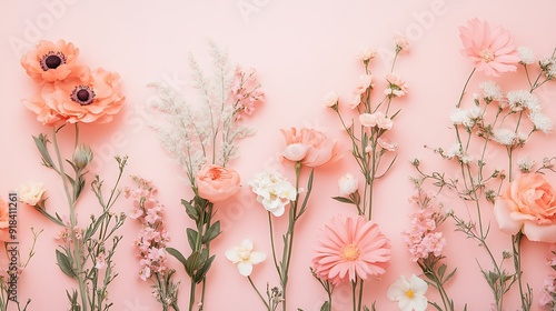 Pink and White Flowers on a Pink Background