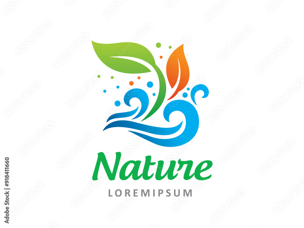 Nature Leaf Logo Template Design Vector. Icon. Symbol. Emblem. Nature Leaf Logo Template Design Vector. Icon. Symbol. Emblem.