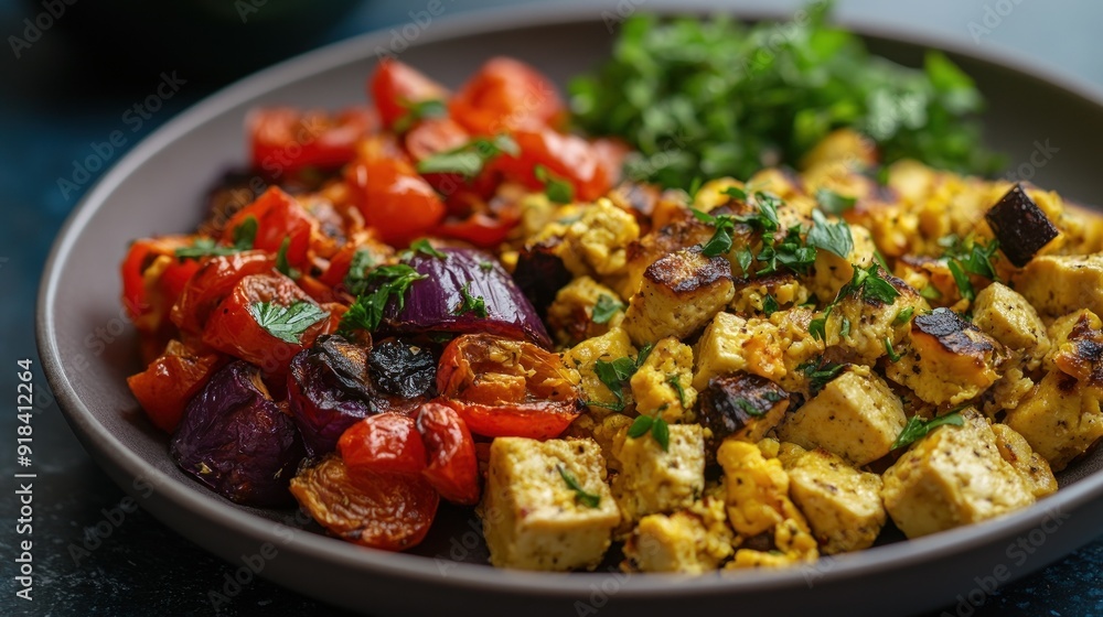Tofu Scramble with Roasted Vegetables Tofu Scramble with Roasted Vegetables