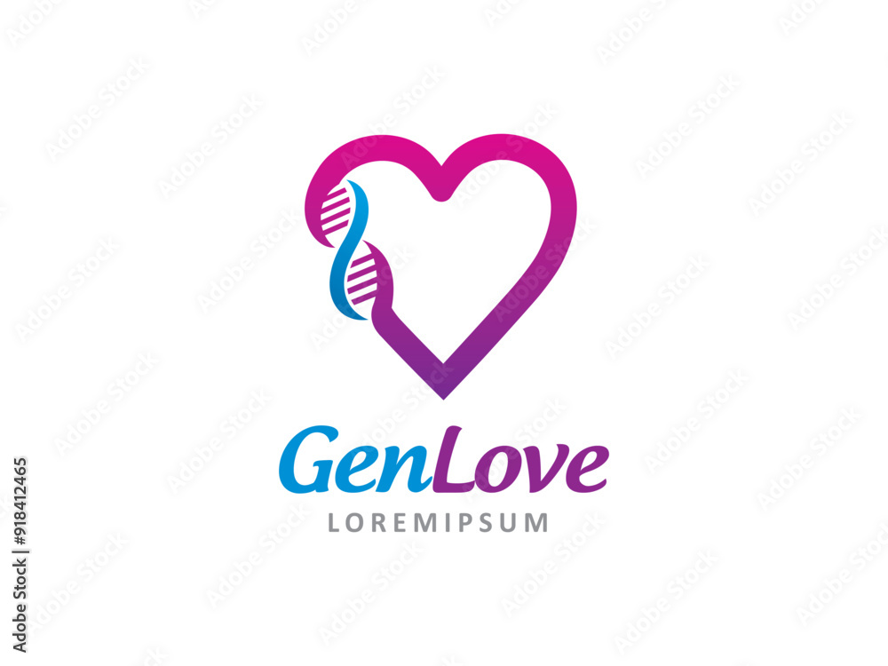 dna love logo symbol or icon template dna love logo symbol or icon template