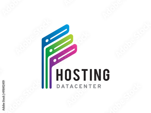 hosting data center logo symbol or icon template