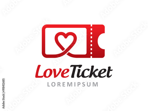 Love Ticket logo symbol or icon template