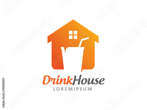 House and Drink logo symbol or icon template