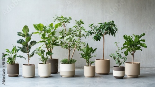 Wallpaper Mural collection of ornamental plants in pots Torontodigital.ca