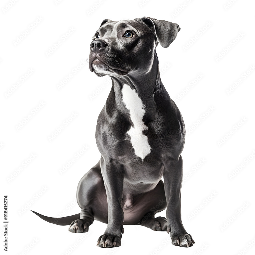 Obraz premium Photographic Portrait of Alert Purebred Dog on White Background transparent png
