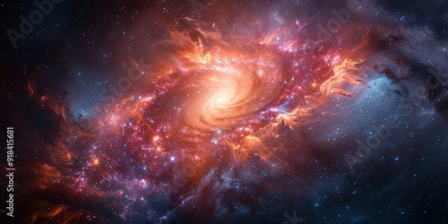 Wallpaper Mural A Cosmic Spiral Galaxy in a Starry Night Torontodigital.ca