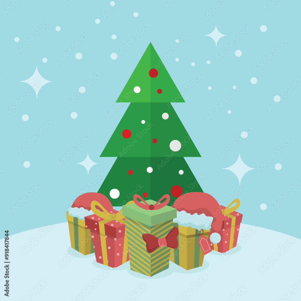 Obraz premium Christmas vector illustration icons