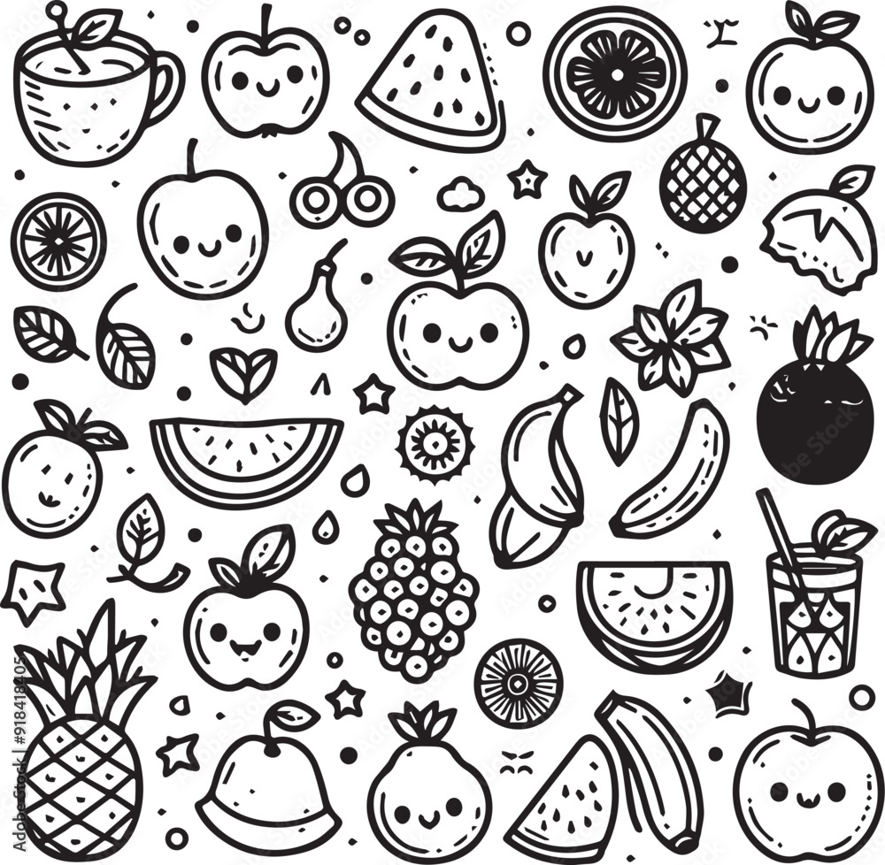 Fruits Icon Set Vector Fresh and Fun Designs for Any Project Fruits Icon Set Vector Fresh and Fun Designs for Any Project