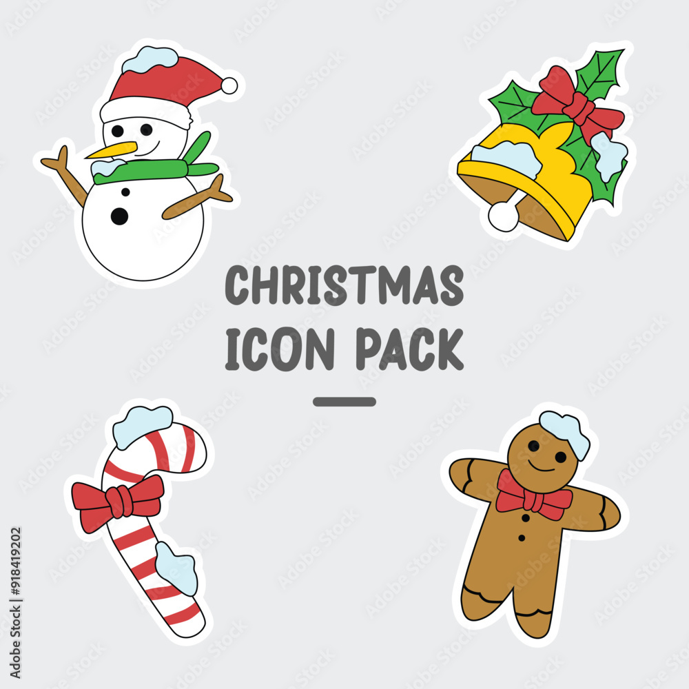 Fototapeta premium Christmas vector illustration icons