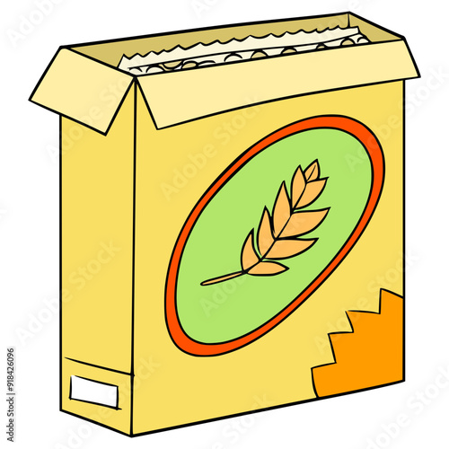 cereal box illustration hand drawn isolated vector
