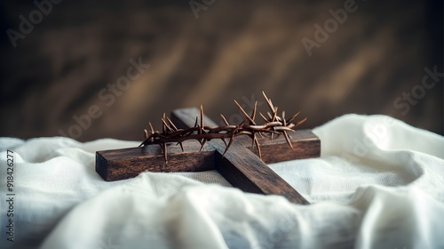 Wallpaper Mural Crown of Thorns on Wooden Cross  Torontodigital.ca