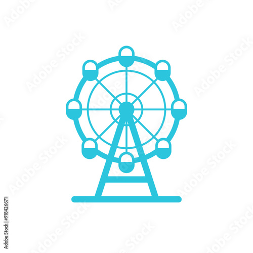 Lunapark, Ferris wheel icon. Isolated on white background. From blue icon set.