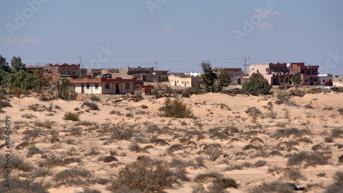 Village on the road to Douz, Tunisia