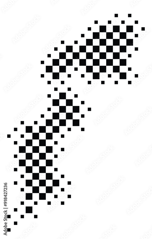 Abstract Map of the Bundesland Burgenland (AT) showing the territory with a pattern of black squares like a chessboard Abstract Map of the Bundesland Burgenland (AT) showing the territory with a pattern of black squares like a chessboard