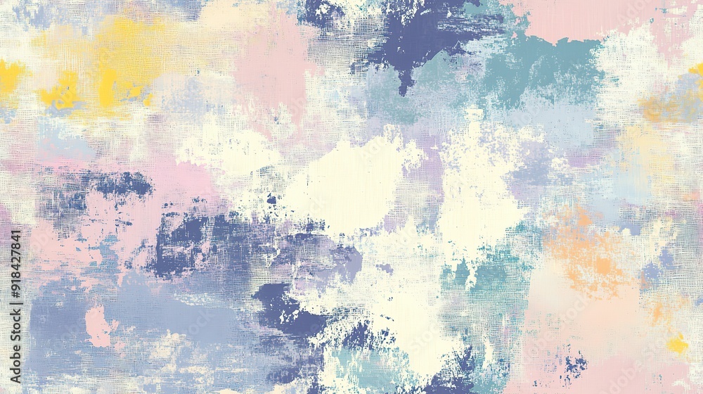 Fototapeta premium Abstract Watercolor Painting with Pastel Colors on Canvas