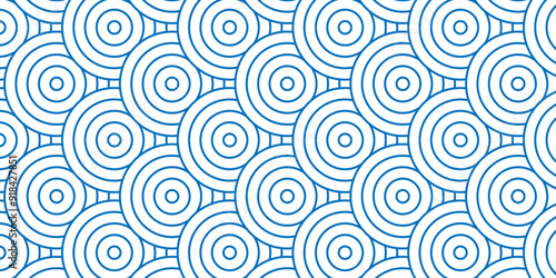 Vector abstract traditional geometric overlapping creative wave circle minimal lapping textile round vector texture. blue textile fabric element repeat swirl geometrical background.
