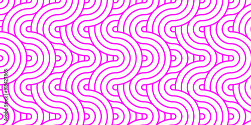 Vector abstract traditional geometric overlapping creative wave circle minimal lapping textile round vector texture. pink and white fabric element repeat swirl geometrical background.