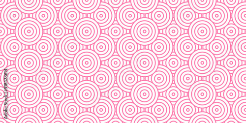 Vector abstract traditional geometric overlapping creative wave circle minimal lapping textile round vector texture. pink and white fabric element repeat swirl geometrical background.