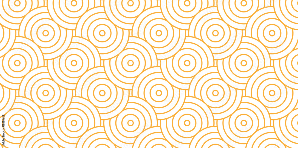 Obraz premium Minimal Vector overlapping Pattern diamond geometric orange spiral line waves abstract wave line. seamless orange tile stripe overlap creative retro circle line fabric pattern white background.