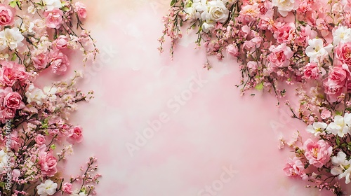 Pink and White Flower Arrangement on a Pink Background