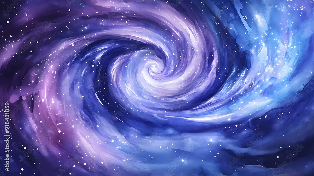 Abstract Watercolor Galaxy Swirl with White Specks Abstract Watercolor Galaxy Swirl with White Specks